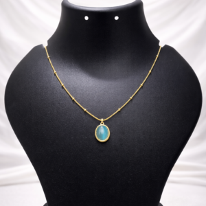 blue stone oval pendant